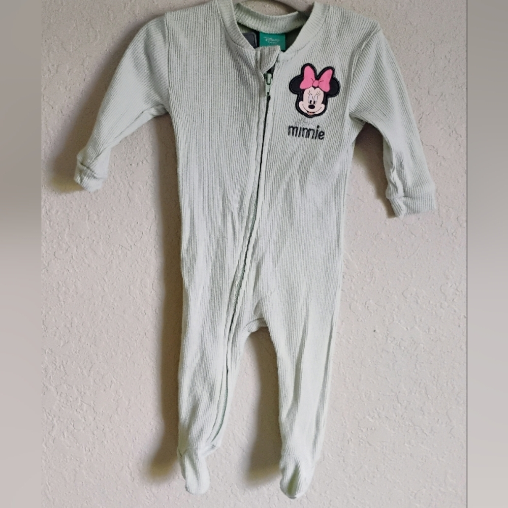 Disney White Minnie Mouse Footies One Piece